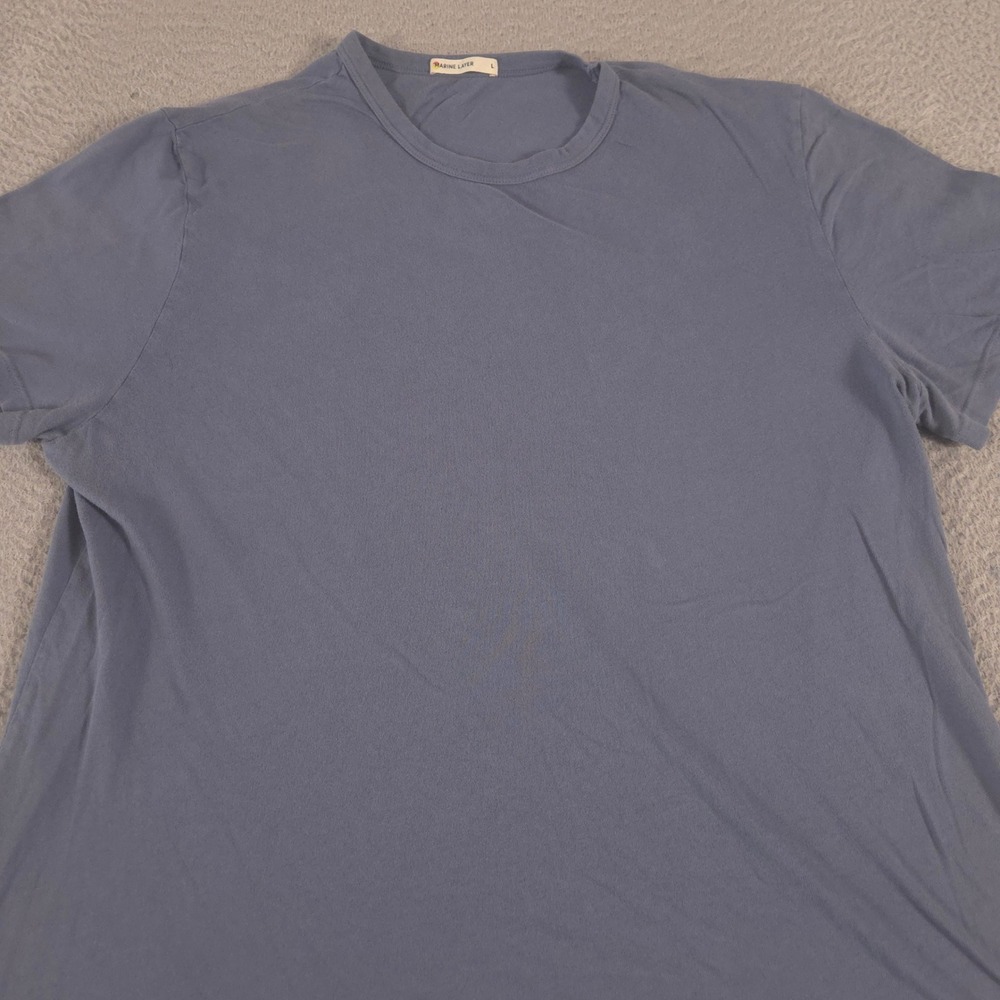 Marine Layer Shirt Mens Large Blue Signature Soft Short Sleeve Crew Neck Tee